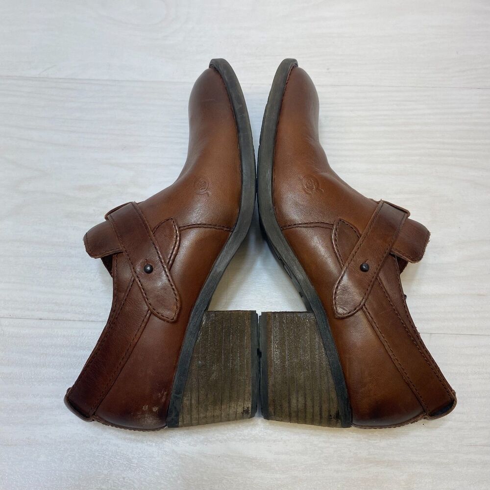 Born Timmons‎ Ankle Boots Women’s Size 8.5M Brown Leather Block Heel Comfort - Picture 2 of 10